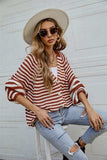 Striped Button Up Long Sleeve Cardigan - Trendsi - Flyclothing LLC