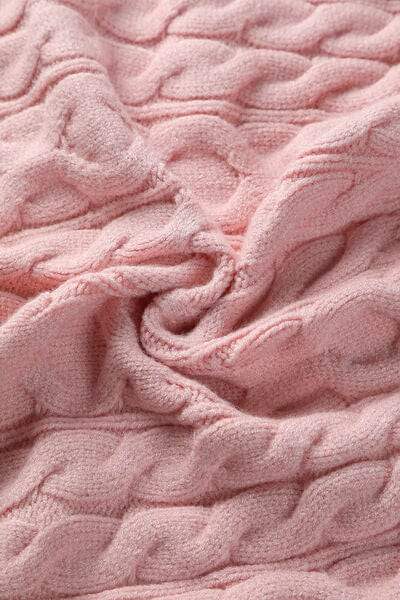 Cable-Knit Off-Shoulder Long Sleeve Sweater - Trendsi - Flyclothing LLC