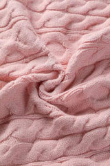 Cable-Knit Off-Shoulder Long Sleeve Sweater - Trendsi - Flyclothing LLC