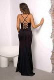 Lace-Up Spaghetti Strap Split Dress - Trendsi - Flyclothing LLC