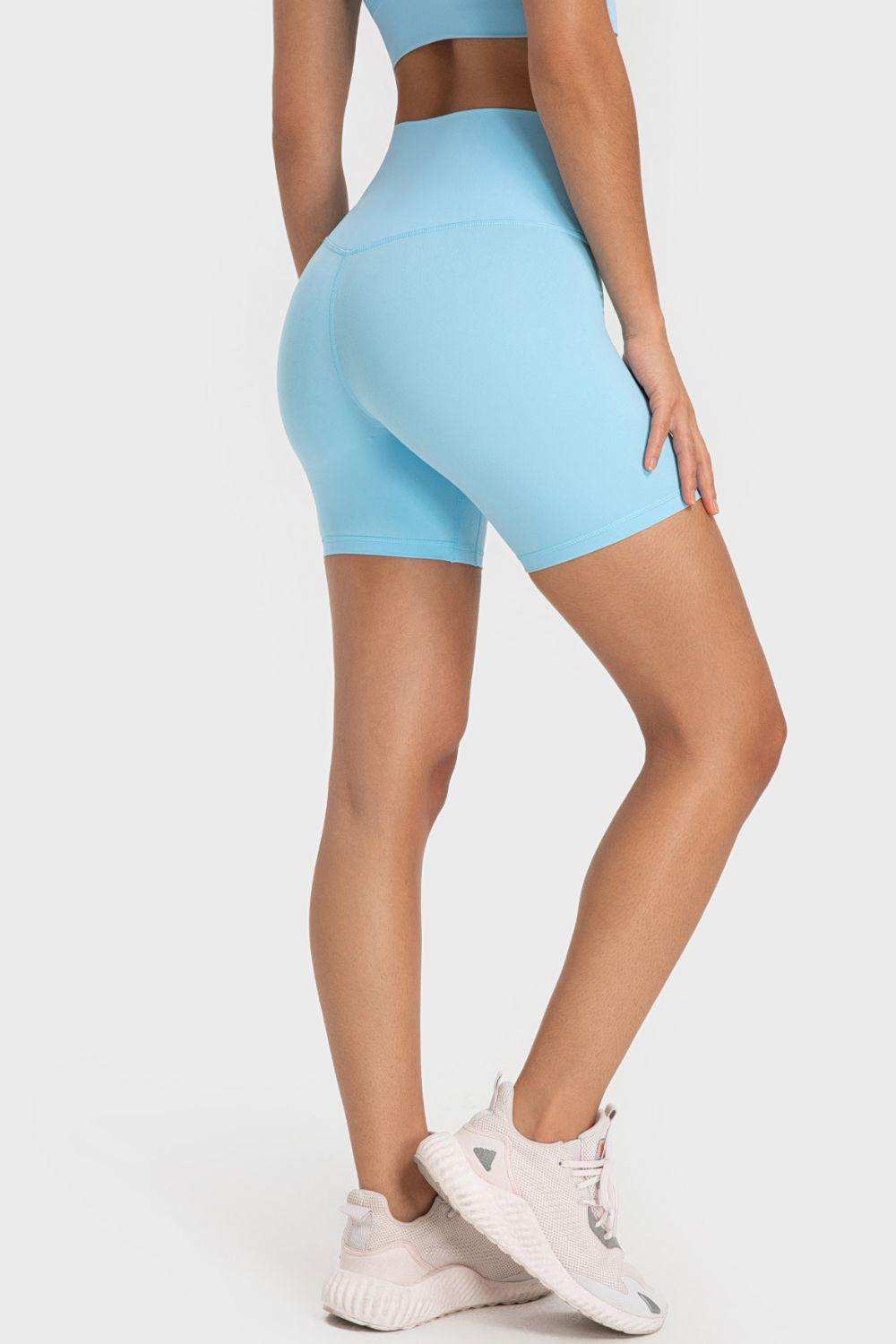 Staying Cozy Wide Waistband Biker Shorts - Trendsi - Flyclothing LLC