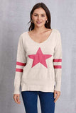 Star Scoop Neck Dropped Shoulder T-Shirt - Trendsi - Flyclothing LLC
