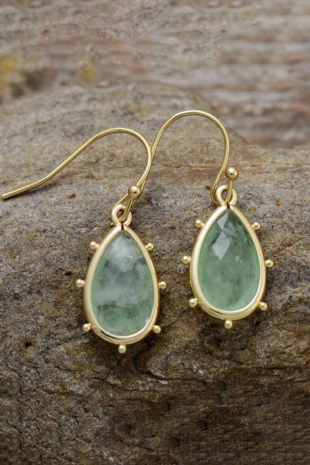 Natural Stone Teardrop Earrings - Trendsi