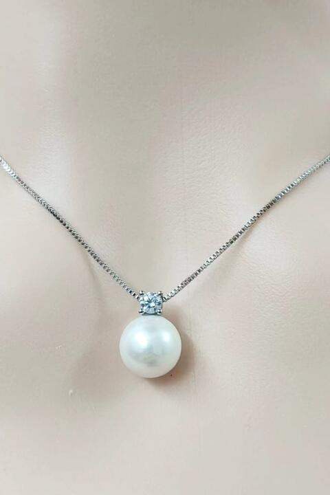 Freshwater Pearl 925 Sterling Silver Necklace - Trendsi - Flyclothing LLC