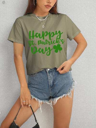 HAPPY ST. PATRICK'S DAY Short Sleeve T-Shirt - Trendsi - Flyclothing LLC