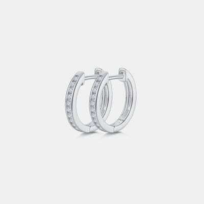 Moissanite 925 Sterling Silver Huggie Earrings - Trendsi - Flyclothing LLC