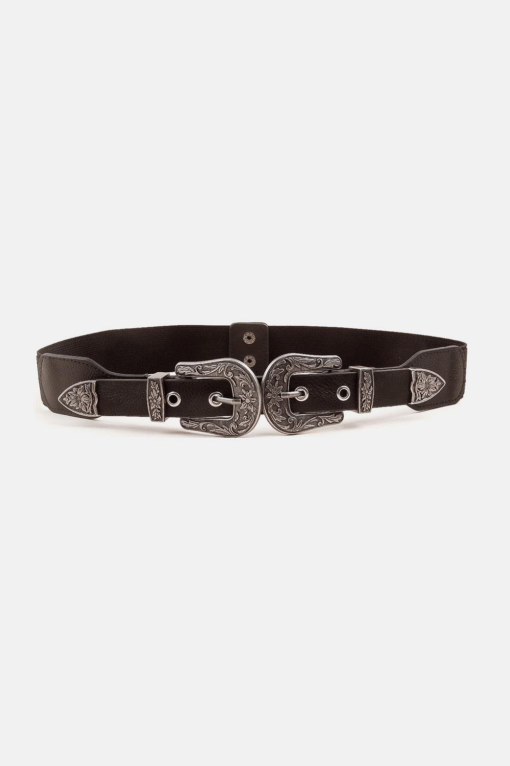 Symmetrical Zinc Alloy Buckle PU Leather Belt - Trendsi