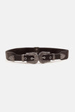 Symmetrical Zinc Alloy Buckle PU Leather Belt - Trendsi