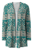 Printed Long Sleeve Cardigan - Trendsi