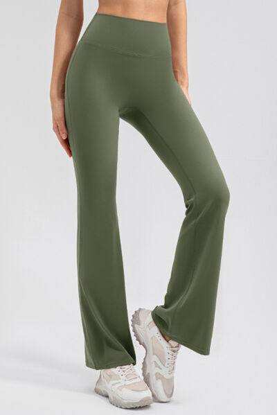 High Waist Straight Active Pants - Trendsi - Flyclothing LLC