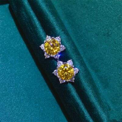 2 Carat Moissanite 925 Sterling Silver Stud Earrings - Trendsi - Flyclothing LLC