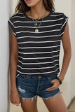 Decorative Button Round Neck T-Shirt - Trendsi