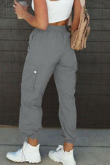 Drawstring Elastic Waist Pants with Pockets - Trendsi