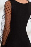Square Neck Polka Dot Long Sleeve T-Shirt - Trendsi - Flyclothing LLC