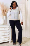 Double Take Color Block Exposed Seam Drawstring Hoodie - Trendsi - Flyclothing LLC