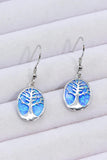 Opal Blue Platinum-Plated Drop Earrings - Trendsi
