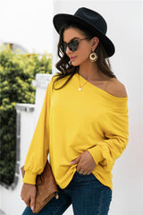 Round Neck Raglan Sleeve Sweatshirt - Trendsi