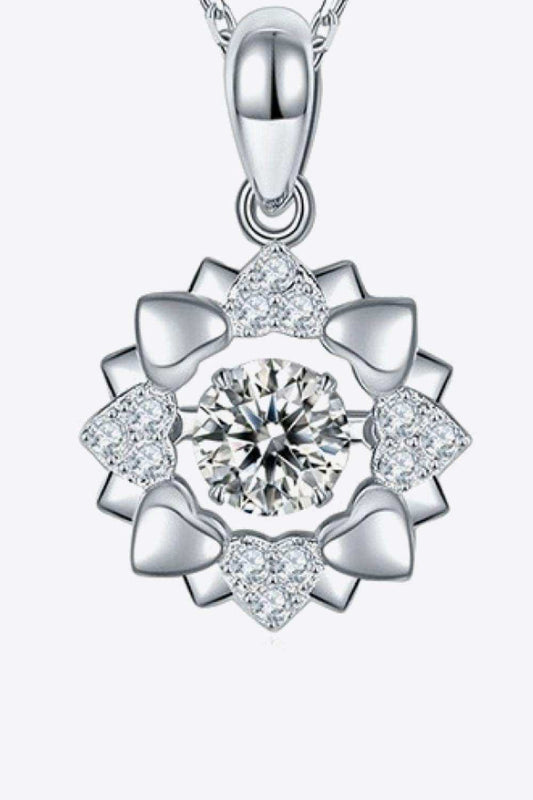 Moissanite Flower Shape Pendant Necklace - Trendsi - Flyclothing LLC