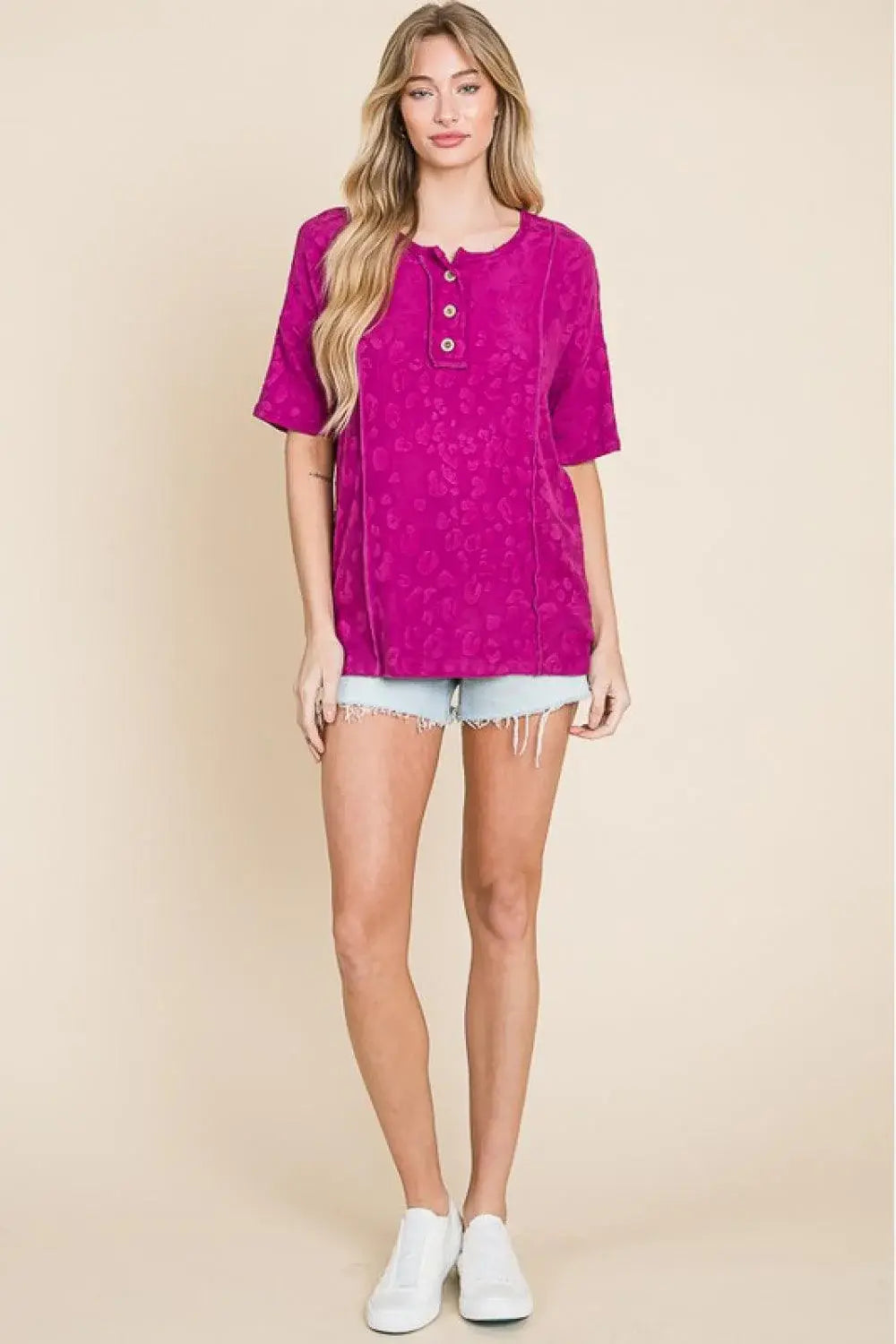 BOMBOM At The Fair Animal Textured Top - Trendsi - Flyclothing LLC