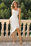 Fringed Asymmetrical Hem Dress - Trendsi