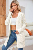 Open Front Dropped Shoulder Cardigan with Pockets - Trendsi - Flyclothing LLC