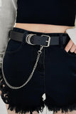 PU Leather Alloy Chain Belt - Trendsi