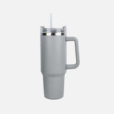 Stainless Steel Tumbler with Handle and Straw - Trendsi