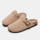 Suede Closed Toe Buckle Slide - Trendsi - Flyclothing LLC