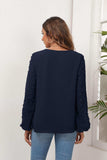 Swiss Dot Balloon Sleeve Blouse - Trendsi - Flyclothing LLC