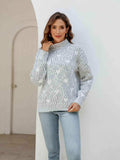 Heart Mock Neck Sweater - Trendsi - Flyclothing LLC