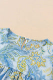 Printed Round Neck Short Sleeve Blouse - Trendsi - Flyclothing LLC