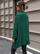 Pearl Detail Cable-Knit Button Up Cardigan - Trendsi - Flyclothing LLC