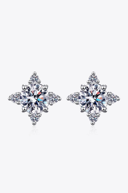 Four Leaf Clover 2 Carat Moissanite Stud Earrings - Trendsi