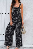 Printed Wide Strap Jumpsuit with Pockets - Trendsi - Flyclothing LLC