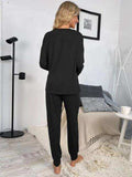 Round Neck Top and Drawstring Pants Lounge Set - Trendsi - Flyclothing LLC
