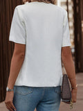 Two-Button Short Sleeve Pocket Blazer - Trendsi