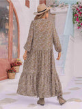 Floral Button Up V-Neck Tiered Dress - Trendsi - Flyclothing LLC