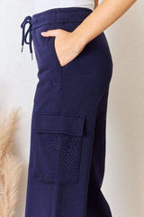 RISEN Drawstring Relaxed Cargo Wide Leg Pants - Trendsi - Flyclothing LLC