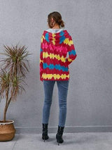 Contrast Quarter Zip Dropped Shoulder Hoodie - Trendsi - Flyclothing LLC