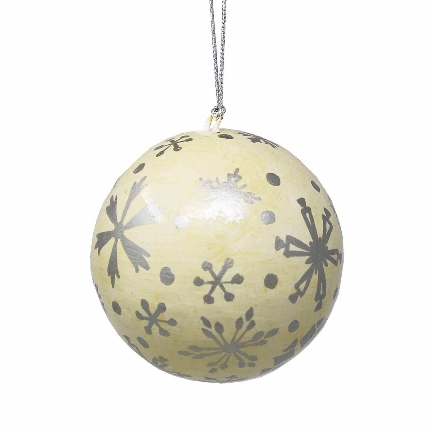 Handpainted Ornament Silver Snowflakes - Asha Handicrafts - Flyclothing LLC