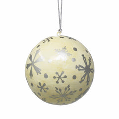 Handpainted Ornament Silver Snowflakes - Asha Handicrafts