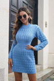 Cable-Knit Openwork Sweater Dress - Trendsi - Flyclothing LLC