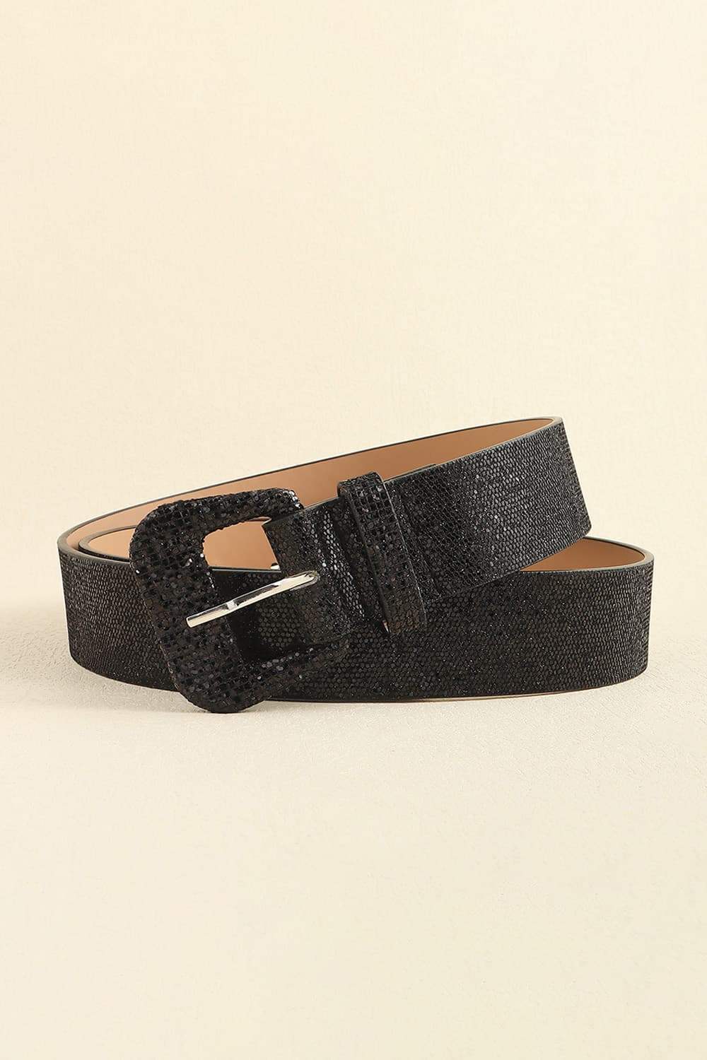 Glitter PU Leather Belt - Trendsi - Flyclothing LLC