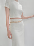 Rhinestone Metal Belt - Trendsi