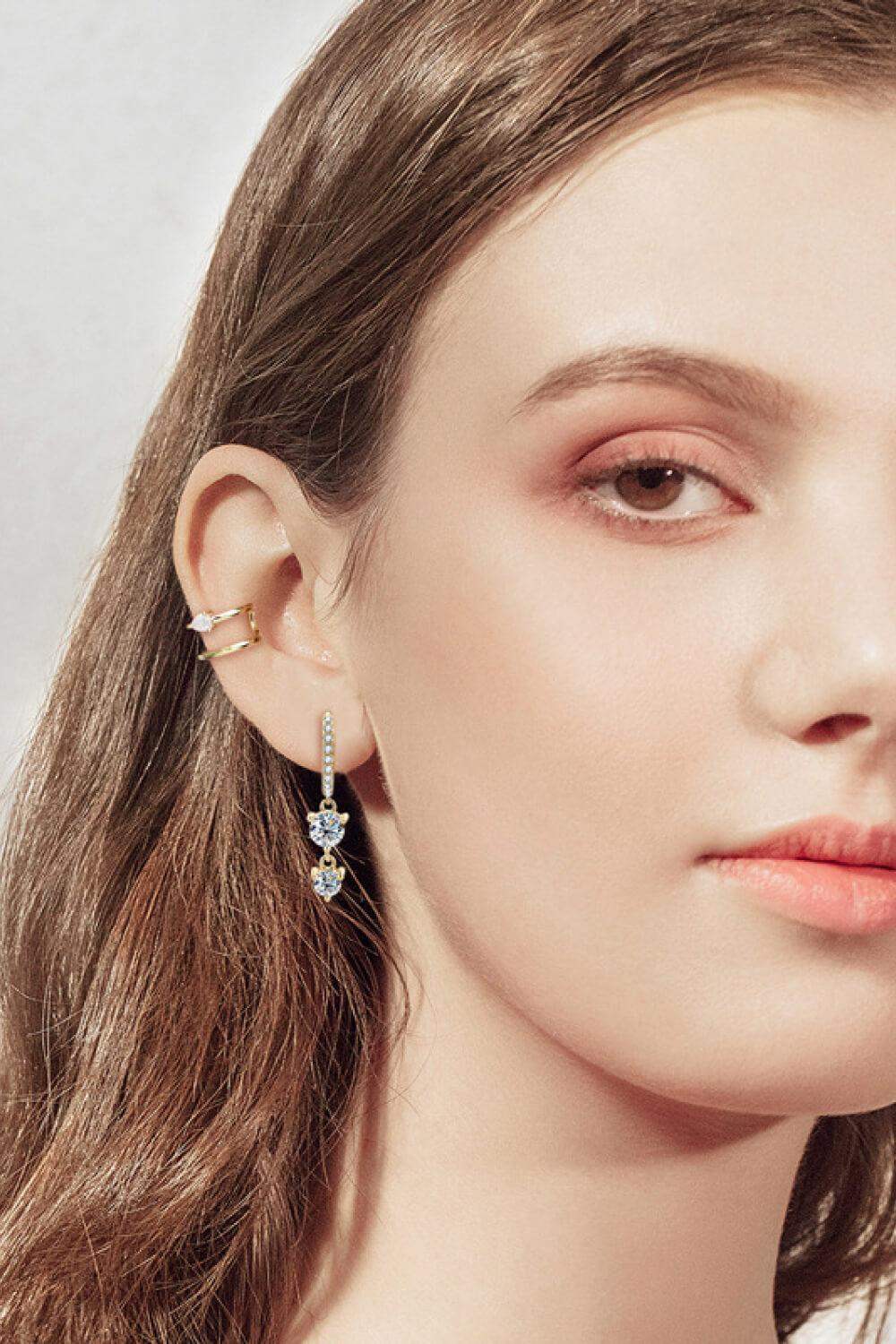 Be The One Moissanite Drop Earrings - Trendsi - Flyclothing LLC