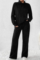 Ribbed Long Sleeve Top and Pants Set - Trendsi - Flyclothing LLC