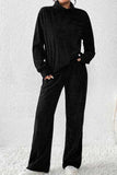 Ribbed Long Sleeve Top and Pants Set - Trendsi - Flyclothing LLC
