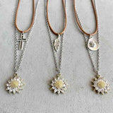 Sunflower Pendant Necklace Set - Trendsi