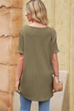 V-Neck Dropped Shoulder Tunic Top - Trendsi - Flyclothing LLC