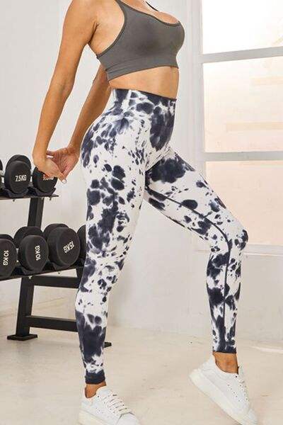 Tie-Dye High Waist Active Leggings - Trendsi - Flyclothing LLC